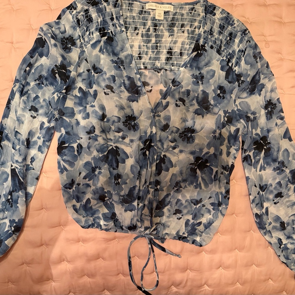 Chelsea & Violet Blue Floral Blouse